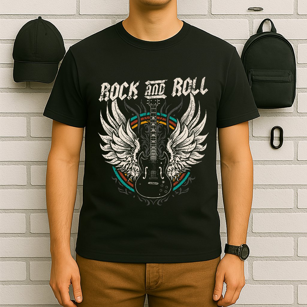 Rock And Roll Guitar Vintage Rock Music T-Shirt
