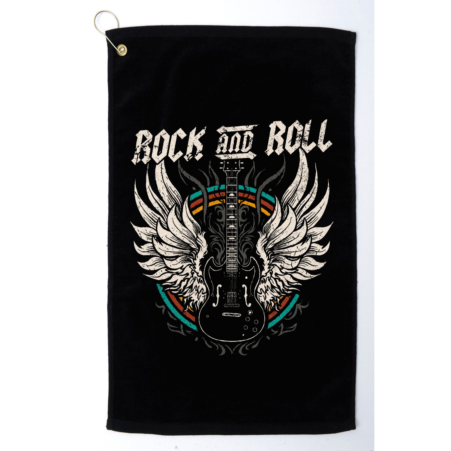 Rock And Roll Guitar Vintage Rock Music Golf Towel