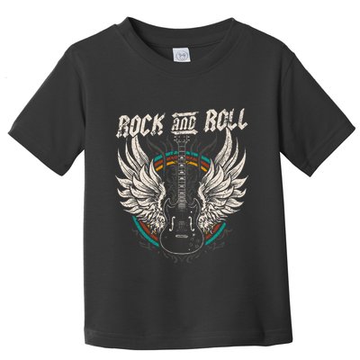 Rock And Roll Guitar Vintage Rock Music Toddler T-Shirt