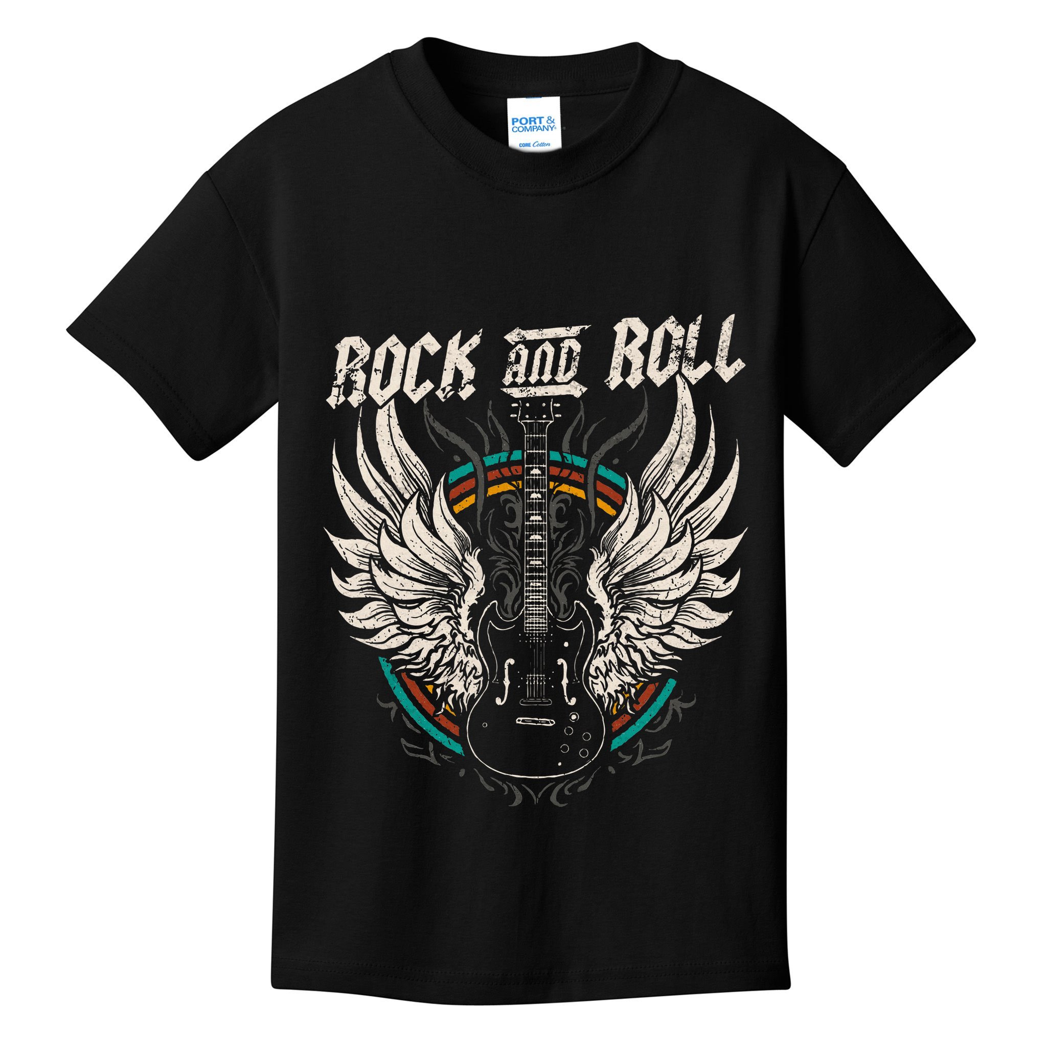 Rock And Roll Guitar Vintage Rock Music Kids T-Shirt