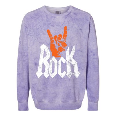 Rock And Roll Rock Music Rock Music Lover Colorblast Crewneck Sweatshirt