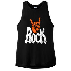 Rock And Roll Rock Music Rock Music Lover Ladies PosiCharge Tri-Blend Wicking Tank