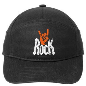 Rock And Roll Rock Music Rock Music Lover 7-Panel Snapback Hat