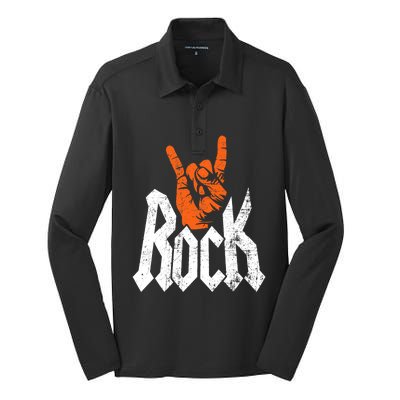 Rock And Roll Rock Music Rock Music Lover Silk Touch Performance Long Sleeve Polo