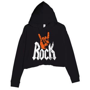 Rock And Roll Rock Music Rock Music Lover Crop Fleece Hoodie