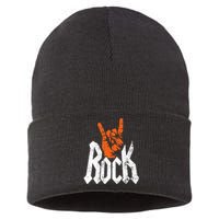 Rock And Roll Rock Music Rock Music Lover Sustainable Knit Beanie