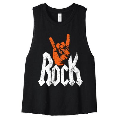 Rock And Roll Rock Music Rock Music Lover Women's Racerback Cropped Tank