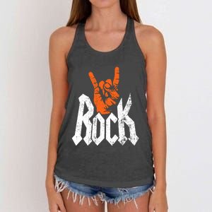 Rock And Roll Rock Music Rock Music Lover Women's Knotted Racerback Tank