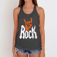 Rock And Roll Rock Music Rock Music Lover Women's Knotted Racerback Tank