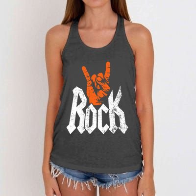 Rock And Roll Rock Music Rock Music Lover Women's Knotted Racerback Tank