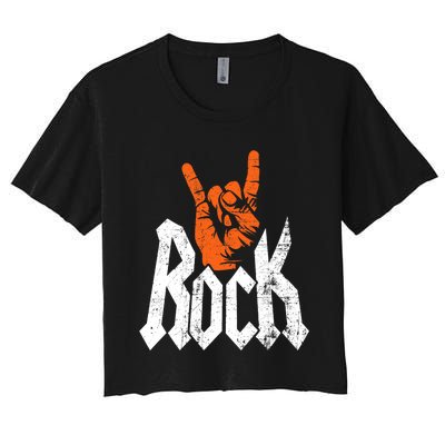 Rock And Roll Rock Music Rock Music Lover Women's Crop Top Tee