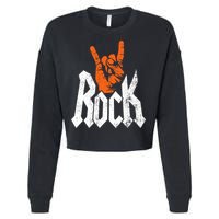 Rock And Roll Rock Music Rock Music Lover Cropped Pullover Crew