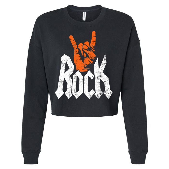 Rock And Roll Rock Music Rock Music Lover Cropped Pullover Crew