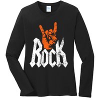 Rock And Roll Rock Music Rock Music Lover Ladies Long Sleeve Shirt