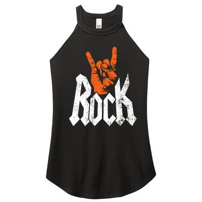 Rock And Roll Rock Music Rock Music Lover Women's Perfect Tri Rocker Tank