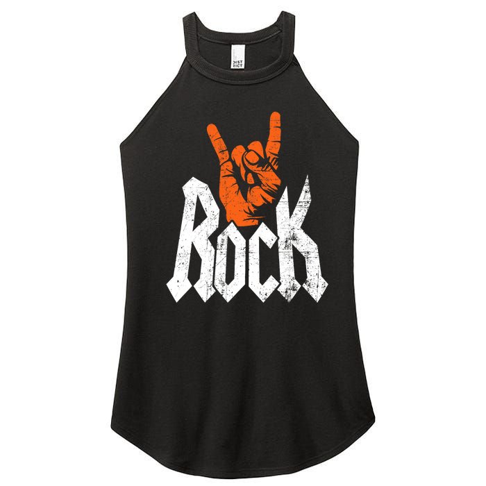 Rock And Roll Rock Music Rock Music Lover Women's Perfect Tri Rocker Tank