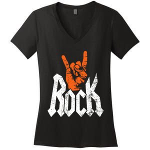 Rock And Roll Rock Music Rock Music Lover Women's V-Neck T-Shirt