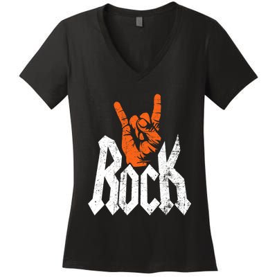 Rock And Roll Rock Music Rock Music Lover Women's V-Neck T-Shirt