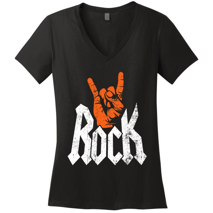 Rock And Roll Rock Music Rock Music Lover Women's V-Neck T-Shirt