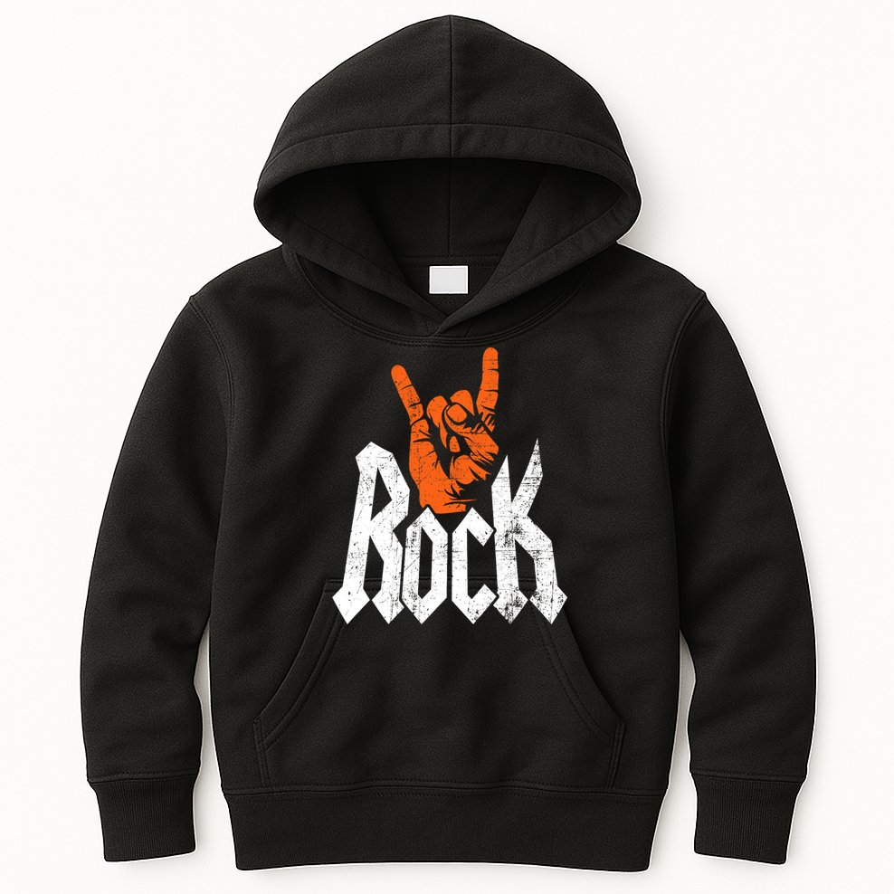 Rock And Roll Rock Music Rock Music Lover Kids Hoodie