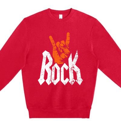 Rock And Roll Rock Music Rock Music Lover Premium Crewneck Sweatshirt