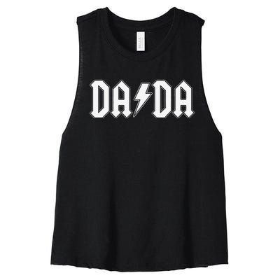 Rock and Roll Dada Father's Day For New Dad for Him Dada Women's Racerback Cropped Tank