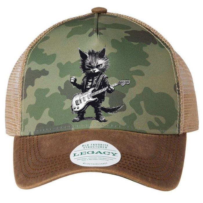 Rock And Roll Cat Guitar Legacy Tie Dye Trucker Hat