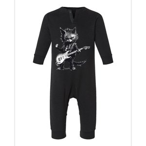 Rock And Roll Cat Guitar Infant Fleece One Piece