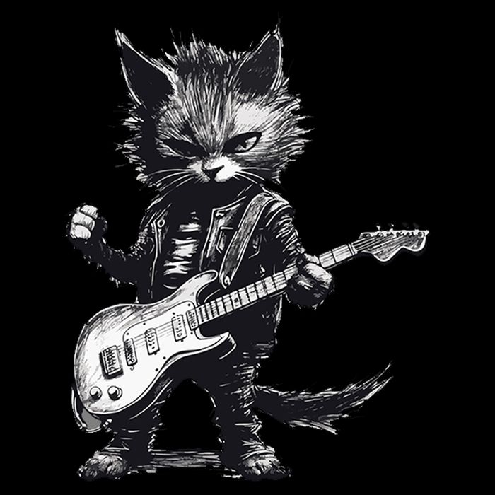 Rock And Roll Cat Guitar City Backpack