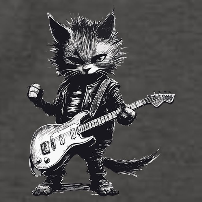 Rock And Roll Cat Guitar Vector Backpack