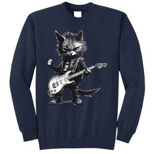 Rock And Roll Cat Guitar Tall Sweatshirt