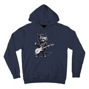 Rock And Roll Cat Guitar Tall Hoodie