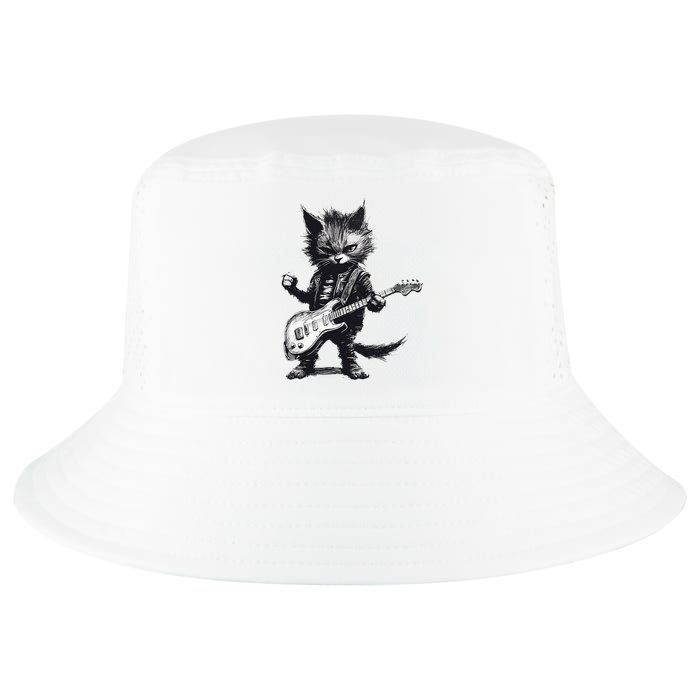Rock And Roll Cat Guitar Cool Comfort Performance Bucket Hat