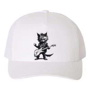 Rock And Roll Cat Guitar Yupoong Adult 5-Panel Trucker Hat