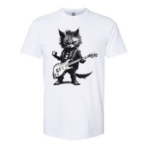 Rock And Roll Cat Guitar Softstyle CVC T-Shirt