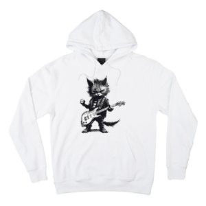 Rock And Roll Cat Guitar Hoodie