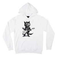 Rock And Roll Cat Guitar Hoodie