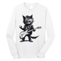 Rock And Roll Cat Guitar Long Sleeve Shirt