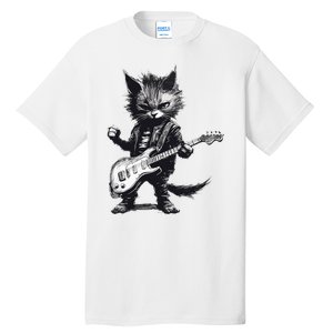 Rock And Roll Cat Guitar Tall T-Shirt