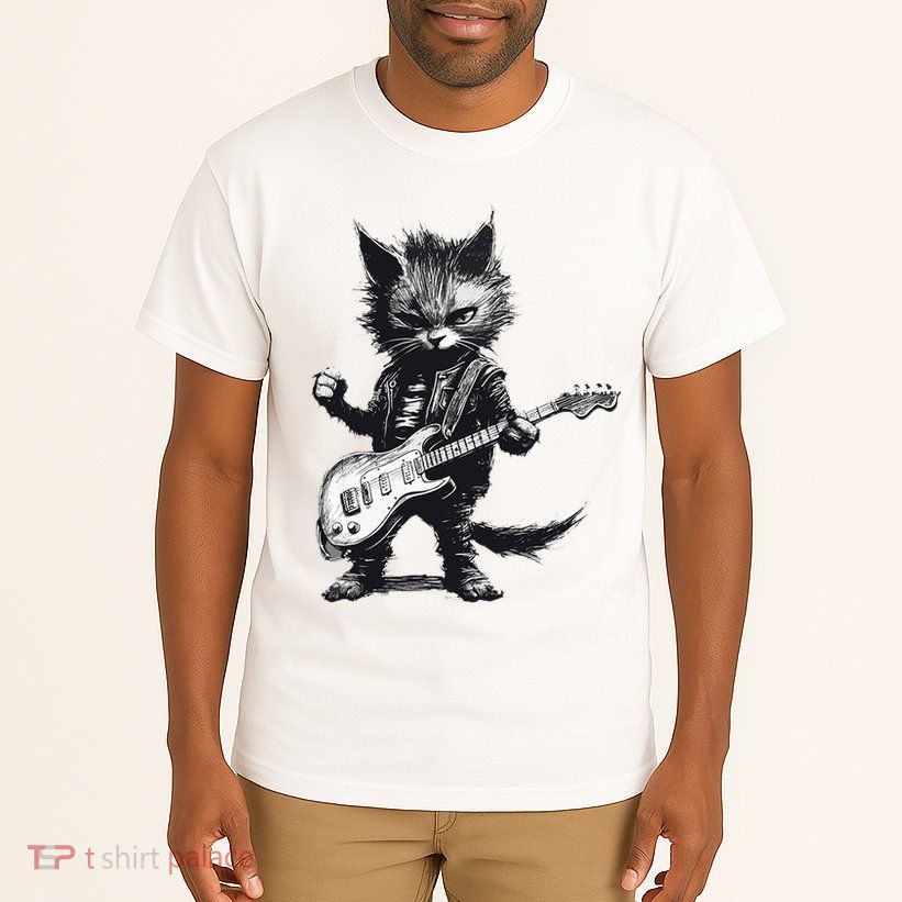Rock And Roll Cat Guitar Tall T-Shirt
