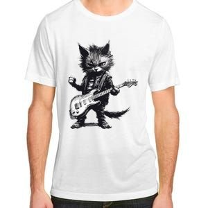 Rock And Roll Cat Guitar Adult ChromaSoft Performance T-Shirt