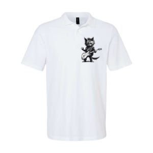 Rock And Roll Cat Guitar Softstyle Adult Sport Polo