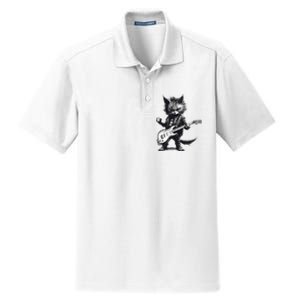 Rock And Roll Cat Guitar Dry Zone Grid Polo