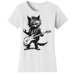 Rock And Roll Cat Guitar Women's T-Shirt