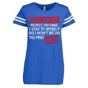 Roses Are Red People Are Fake I Stay To Myself First 48 Enza Ladies Jersey Football T-Shirt