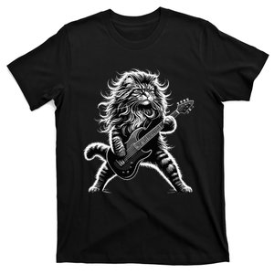 Rock And Roll Cat Playing Guitar T-Shirt