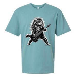 Rock And Roll Cat Playing Guitar Sueded Cloud Jersey T-Shirt