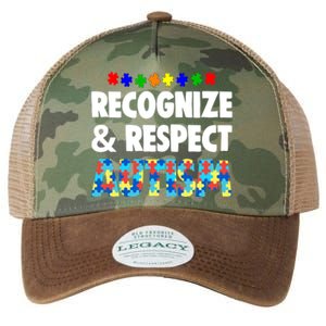 Recognize And Respect Funny Gift Crazy Autism Awareness Cool Gift Legacy Tie Dye Trucker Hat