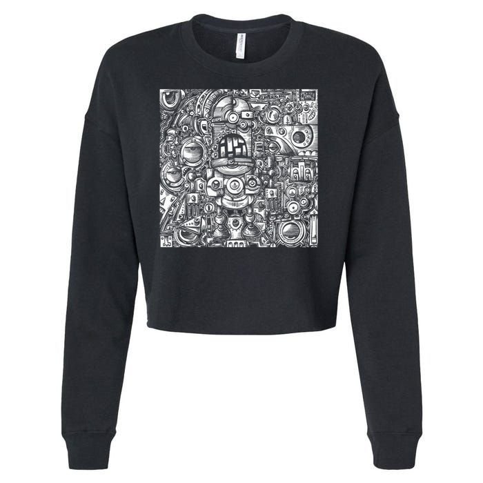 Robots Are Robots Cropped Pullover Crew