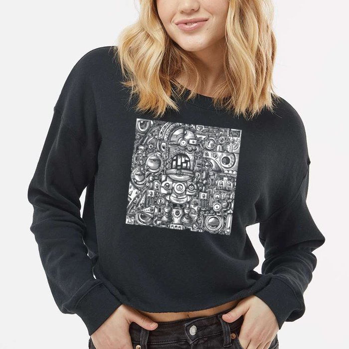 Robots Are Robots Cropped Pullover Crew